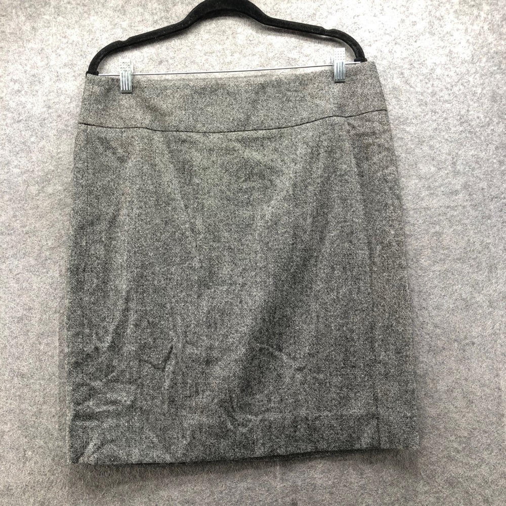 NWT Banana Republic Gray Black Tweed Pencil Skirt Size 14 Office Siren Corporate